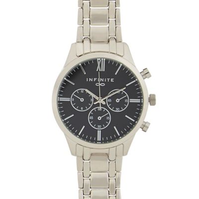Gents silver plated mock multi dial watch